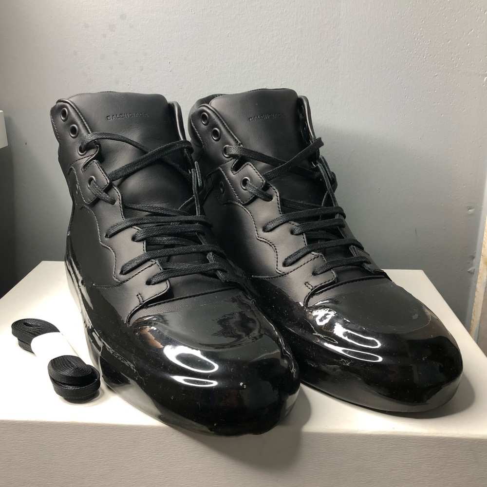 Balenciaga Rubberized-Leather High-Top